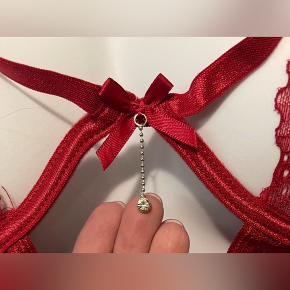 NWT Size 3X/4X Seven ‘til Midnight Red 2 Piece Heart Mesh & Lace Chemise & Thong - Picture 5 of 9